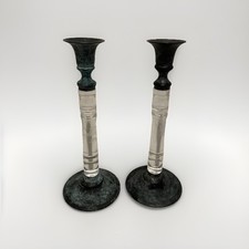 Pair Of metal perspex Candlesticks tall vintage look contemporary candle holders