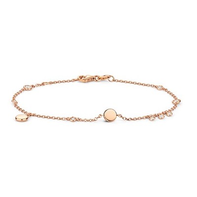 Flush 8 natürliche Diamanten 18kt Rotgold Armband 375 gepunzt British Made