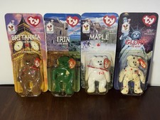 1999 McDonald's TY Teenie International Mini Beanie Babies Bears COMPLETE Set 4