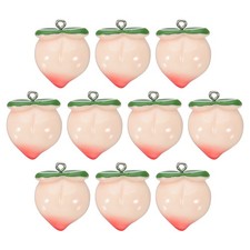 10Pcs Resin Peach Charms, Cute Fruit Charms Food Fruit Beads