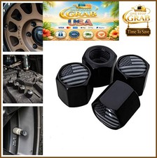 Tire Valve Stem Caps 4 Pack American Flag Black Aluminum Rubber O-ring Tire Valve Stem Caps 4 Pack American Flag Black Aluminum Rubber O-ring