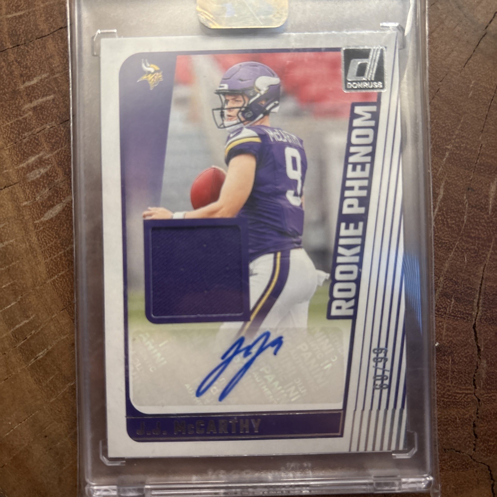 /99 J.J. McCarthy 2024 Panini Donruss Phenom Rookie Patch Auto RPA RC JJ 🔥