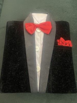 Retro 1980s Black VelvetTuxedo Telephone and Address Book A-Z 