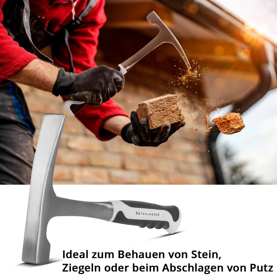 STAHLWERK Hammer Set mit Klauenhammer Maurerhammer Latthammer Gummihammer - Bild 3 von 4