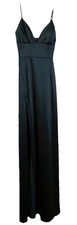 Prom Formal Dress  Green Spaghetti Strap Stretch High Slit Long Windsor XS/S New