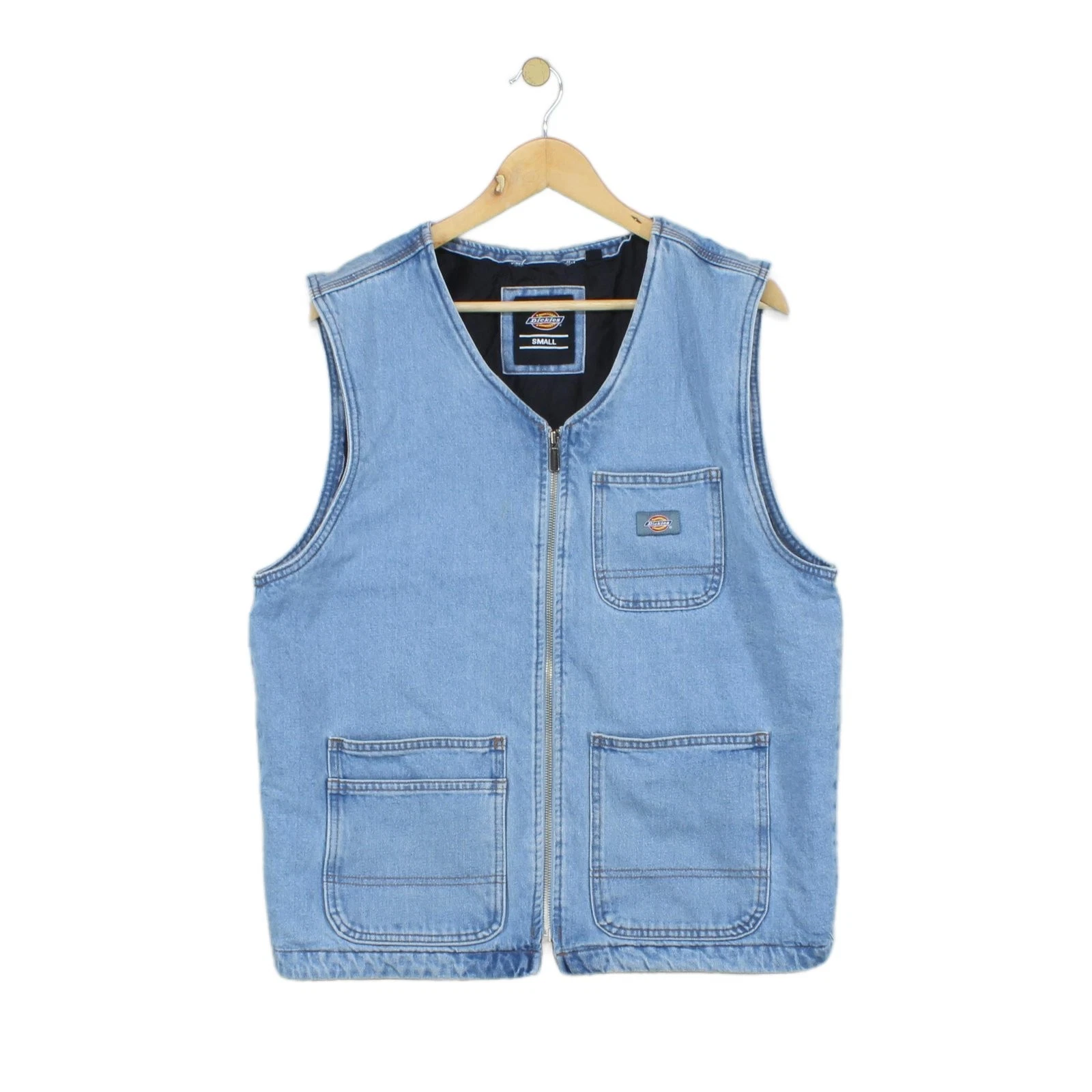 Dickies Denim Vest Jacket Mens Size S Blue Insulated Workwear Casual Zip
Opens in a new window or ta
