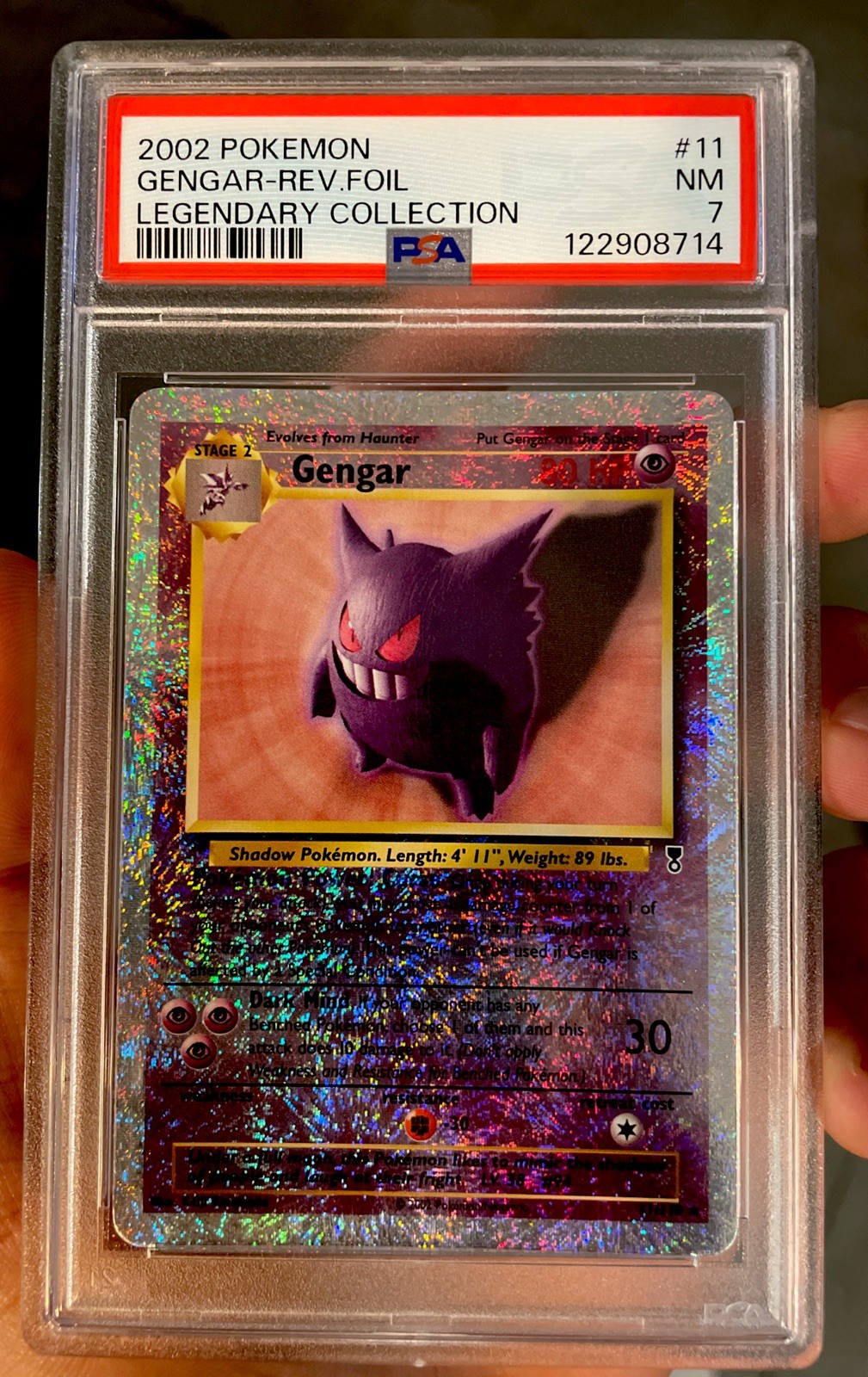 2002 Pokemon Gengar Legendary Collection Reverse Foil #11/110 PSA 7 NM