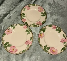 Set of 3 Franciscan Desert Rose 6” Bread & ButterPlates Dessert Salad USA