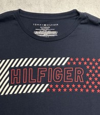 Youth Boys Tommy Hilfiger Blue Red Spellout Long Sleeve T Shirt Sz XL 20