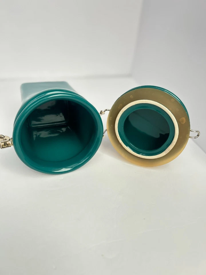 Vintage Gevalia Kaffe Royal Warrant Dark Green and Gold Ceramic Coffee Canister - Image 4 of 4