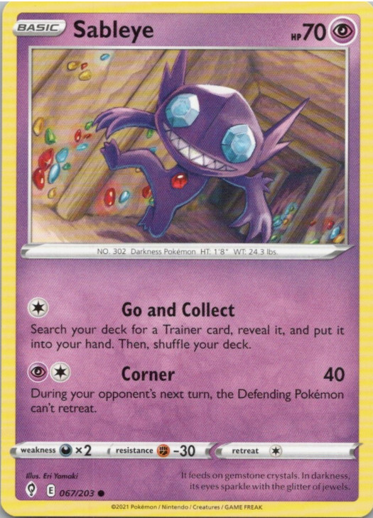 Sableye - 67/203 - Evolving Skies - NM/M