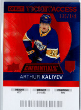 2021-22 Upper Deck Credentials # 132 Arthur Kaliyev Orange /149 - 2020-21 Debut