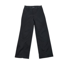 Vintage 90s Zinc Black Pinstripe Wide Leg Trouser Pants Small