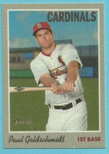 2019 Topps Heritage Baseball Paul Goldschmidt 1970 Cloth Sticker Cardinals #8