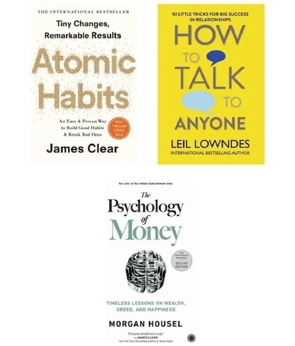 3 book Set Atomic Habits & How to Talk & The Psychology of Money New Stock - Picture 2 of 5