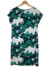 Boden Floral Dress Women Sz 4L Pockets Leaf Bird Nature Spring Garden Party