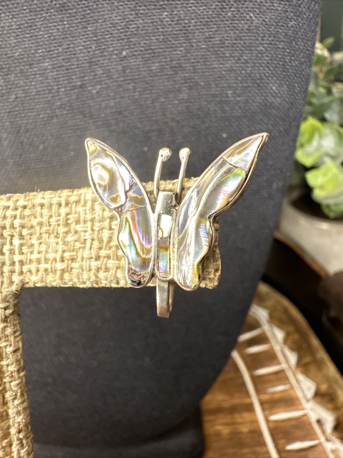 Sterling Silver ALPACA Mexico Abalone Shell Butte… - image 3