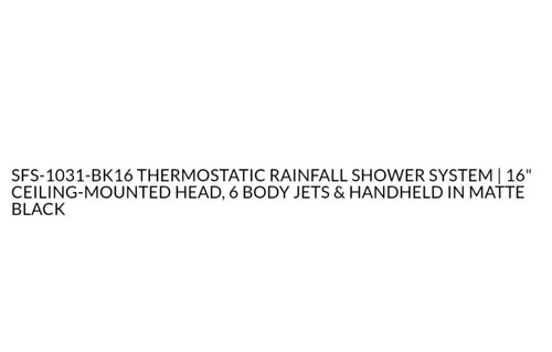 SFS-1031-BK16 Sistema doccia termostatico a pioggia | Soffione a soffitto 16" - Foto 7 di 7