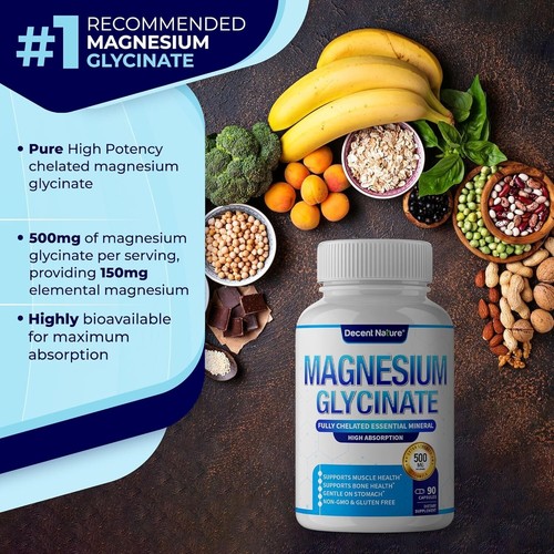 Magnesium Glycinate 500mg Magnesium Supplement - Chelated for High Absorption... - Picture 4 of 8