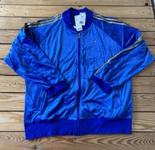adidas NWT 80 women  s full zip loose track top size M blue F5