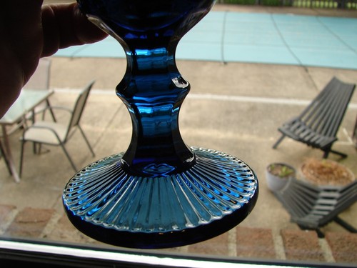 (3) Vintage Diamond Faceted Footed Wine Glasses or Water Goblets Mid Century!!! - Picture 5 of 13