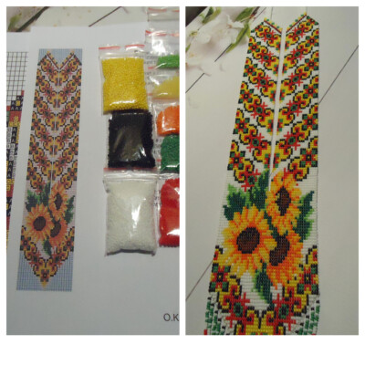 Kit for making a necklace gerdan. Beading Loom Pattern. #C4a