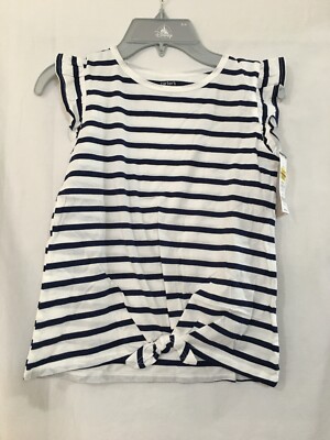 New Carter's Navy Stripes  Shirt Top Girls Short Sleeve with ruffle U pick