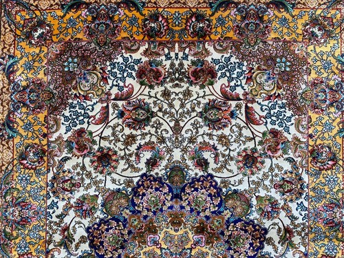 Nueva alfombra de seda de bambú de lujo medallón colgante de pared decoración del hogar alfombra 117x80 cm - Imagen 9 de 12