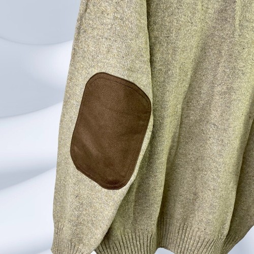 Dockers Mens Chino Tan Shawl Collar Elbow Patch NWT Wool Blend Sweater Size L - Picture 5 of 7
