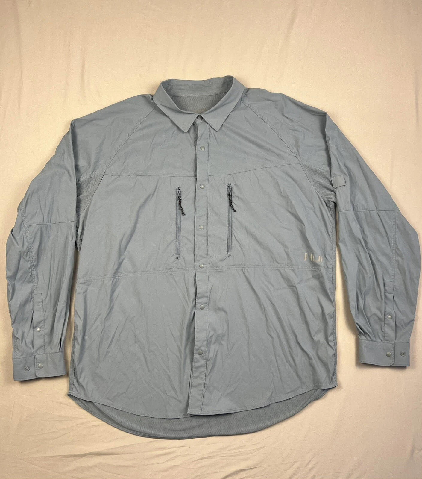 Huk Fishing Jacket Mens 2XL Blue XXL Vented Outdoors Ventilated Performance