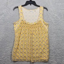 New York Co Shirt Womens Medium Yellow Chiffon Layered Front Sleeveless Tank
