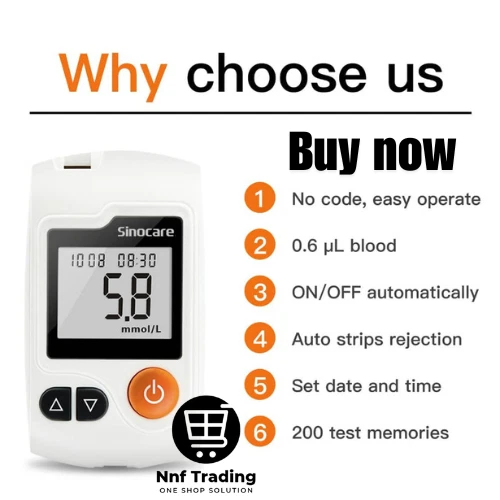 Sinocare GA-3 Blood Glucose Monitor Glucometer Sugar Tester Kit for Diabetes - Picture 3 of 12