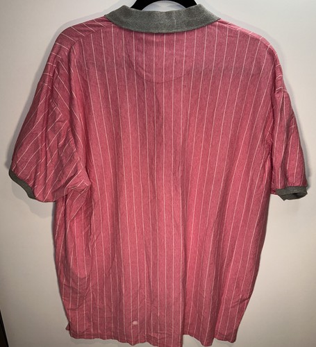 Rare Fila staple X pigeon polo borg polo shirt pink White Authentic stripped XXL - Picture 8 of 10