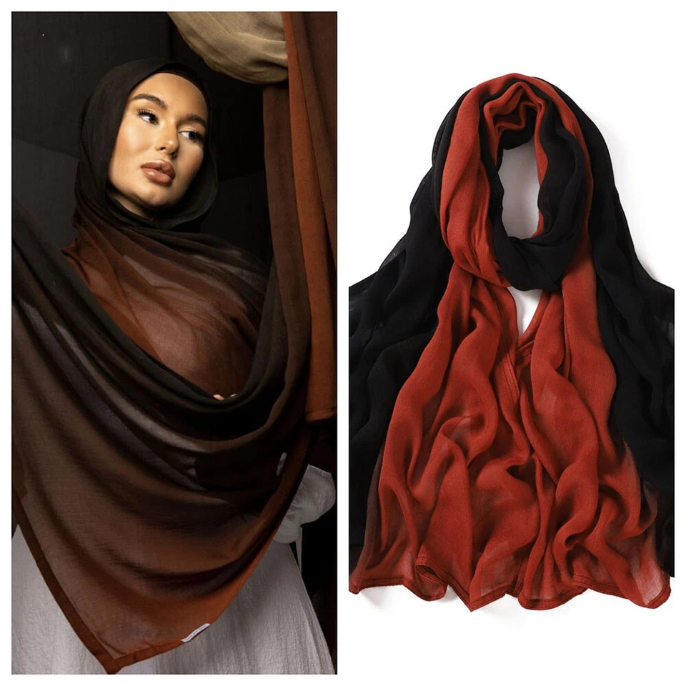 Mujeres Premium Talla Grande Jersey Hiyab Bufanda Chal Envoltura Islam Musulmán Hijabs180X85c↔ Foto 4 de 4