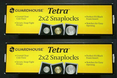 50 Guardhouse 2x2 Tetra Snaplocks Silver Round 39mm Coin Capsules Holders