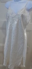 LORD TAYLOR Ivory Damask Lace Adjustable Straps Nightgown Sz S