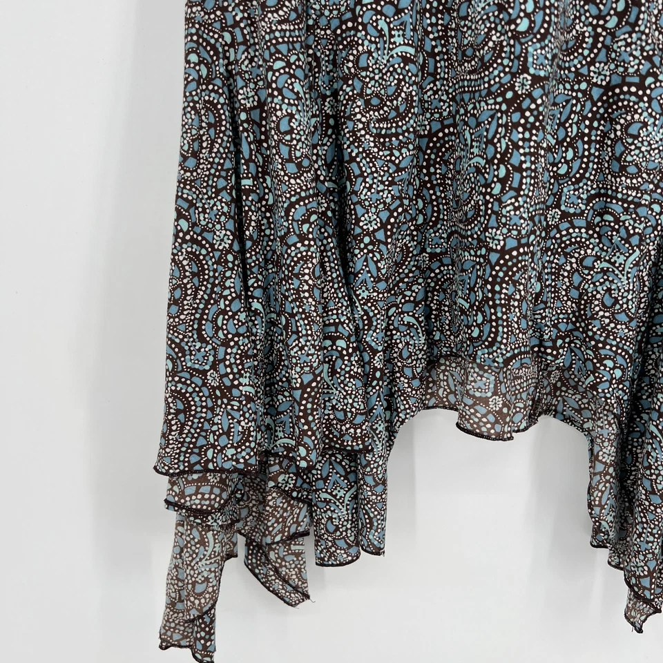 复古 Fairy Grunge 裙子女式 12 棕色蓝色不对称奇思戈特 90 年代 Y2K — 第 3/4 张图片