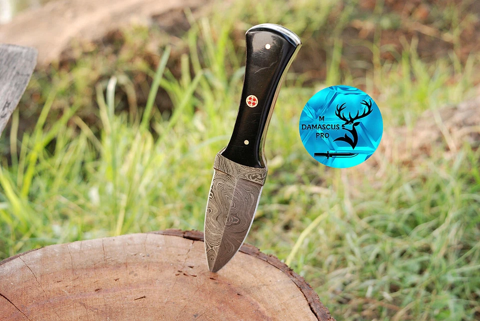 HANDMADE DAMASCUS STEEL THROWING BOOT KNIFE HUNTING CAMPING SURVIVAL EDC 870 - Image 4 of 4