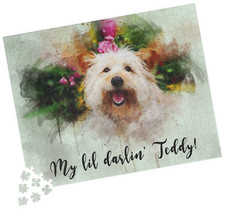 Custom Pet Portrait Watercolor Jigsaw Puzzle 500Pcs from Photo Pet Memorial Gift