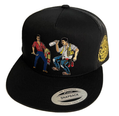 EL BORRACHO Y EL VALIENTE HAT BLACK MESH CON ZACATECAS A LADO HAT NEW