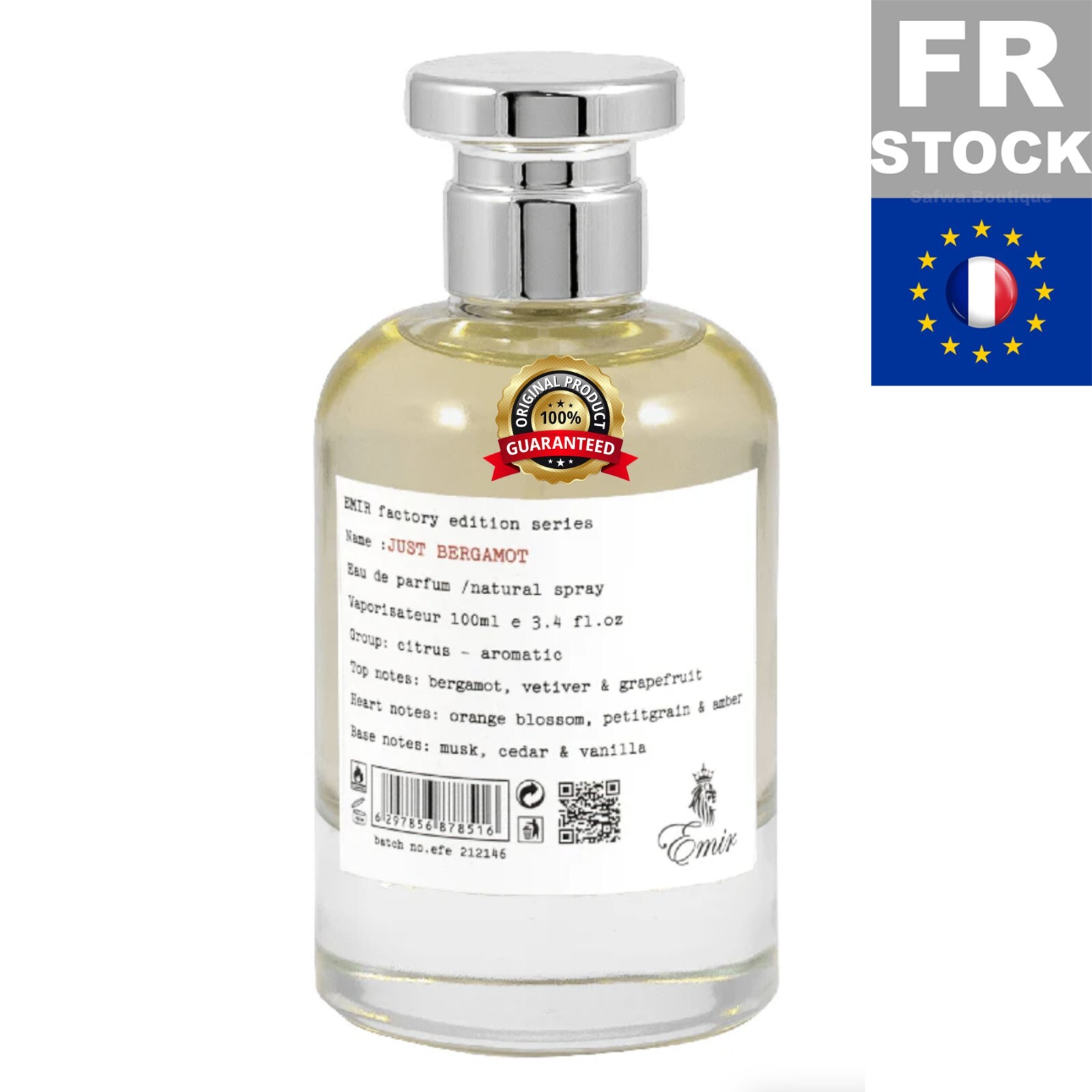 Emir Just Bergamot Paris Corner parfum de luxe 100mL