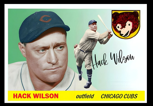 1955 HACK WILSON CARD PERSONALLY MADE MT