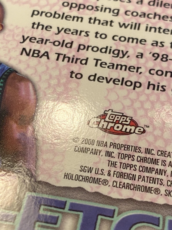 Kevin Garnett 2000 Topps Chrome All Etch Instinctive Force #AE11 Minnesota NBA - Image 4 of 4