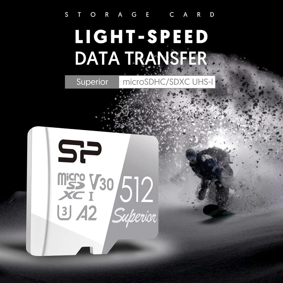 Silicon Power 512GB Superior Micro SDXC UHS-I (U3), V30 4K A2 with Adapter - Image 3 of 4