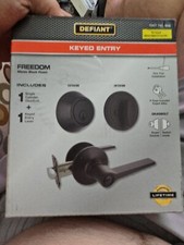 DEFIANT Freedom Matte Black Single Cylinder Keyed Entry Combo Pack