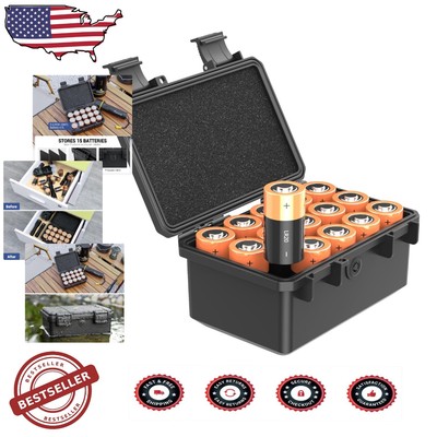 Compact & Portable D Battery Storage Case - 15 Slots for Secure Organization