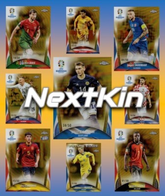 2024 Topps Chrome UEFA Euro BASE GOLD REFRACTOR #/50 U Pick FREE Comb Ship