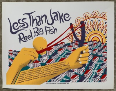 LESS THAN JAKE Ska Punk REEL BIG FISH 2015 Concert Tour SCREEN PRINT Poster