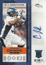 2013 Panini Contenders C.J. Anderson AUTO RC Denver Broncos Berkeley 