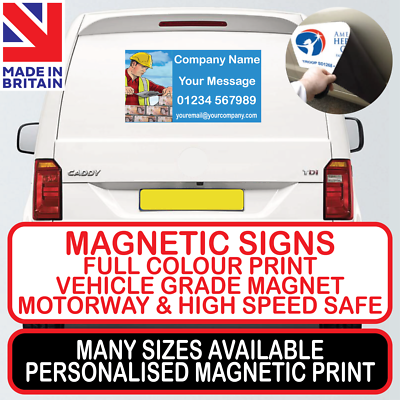 Custom Magnetic Car Sign Or Sticker - Taxi, Van, Truck Business Advertising UK Made